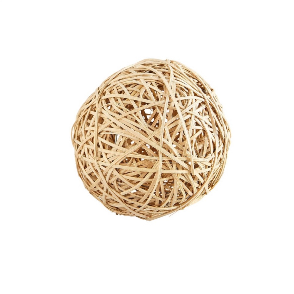Set of 2 Light Rattan Decorative Sphere Ball